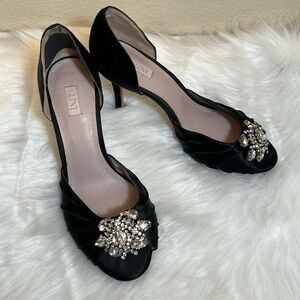 Glint Black Jewel Special Occasion Prom Wedding Heels